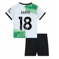 Dětský Fotbalový dres Liverpool Cody Gakpo #18 2023-24 Venkovní Krátký Rukáv (+ trenýrky)